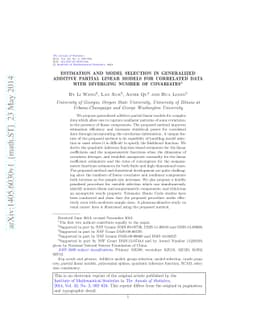 Estimation and model selection in generalized additive partial linear
  models for correlated data with diverging number of covariates
