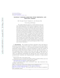 Bayesian variable selection with shrinking and diffusing priors