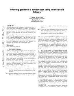 Inferring gender of a Twitter user using celebrities it follows