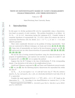 Tests of exponentiality based on Yanev-Chakraborty characterization, and
  their efficiency