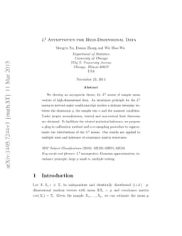 $L^2$ Asymptotics for High-Dimensional Data