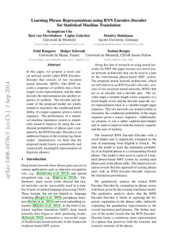 Learning Phrase Representations using RNN Encoder-Decoder for
  Statistical Machine Translation