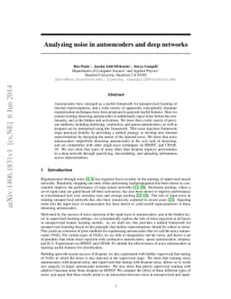 Analyzing noise in autoencoders and deep networks