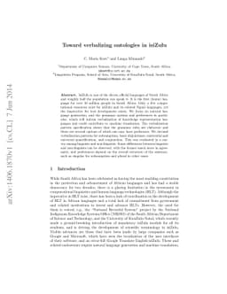 Toward verbalizing ontologies in isiZulu