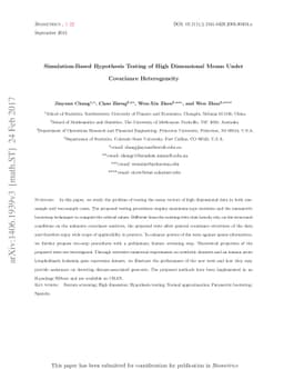 Simulation-Based Hypothesis Testing of High Dimensional Means Under
  Covariance Heterogeneity