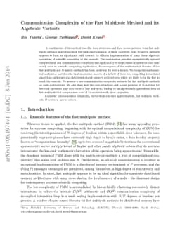Communication Complexity of the Fast Multipole Method and its Algebraic
  Variants