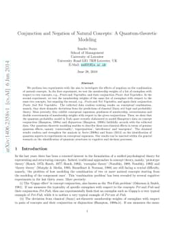 Conjunction and Negation of Natural Concepts: A Quantum-theoretic
  Modeling