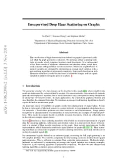Unsupervised Deep Haar Scattering on Graphs