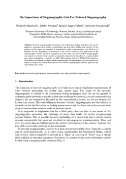 On Importance of Steganographic Cost For Network Steganography