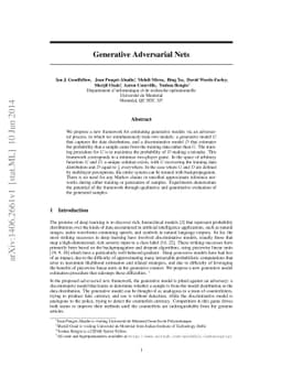 Generative Adversarial Networks