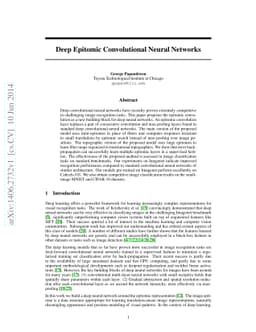 Deep Epitomic Convolutional Neural Networks