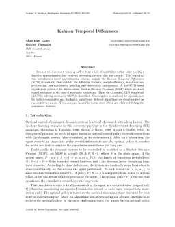 Kalman Temporal Differences