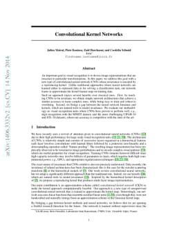 Convolutional Kernel Networks