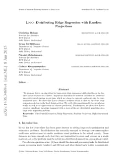 LOCO: Distributing Ridge Regression with Random Projections