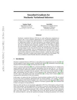 Smoothed Gradients for Stochastic Variational Inference
