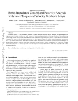 Robot Impedance Control and Passivity Analysis with Inner Torque and
  Velocity Feedback Loops