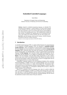 Embedded Controlled Languages