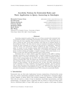 Acyclicity Notions for Existential Rules and Their Application to Query
  Answering in Ontologies