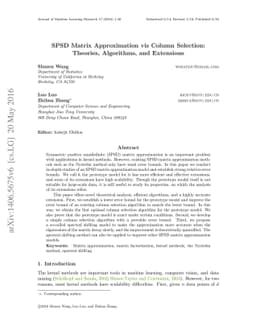 SPSD Matrix Approximation vis Column Selection: Theories, Algorithms,
  and Extensions