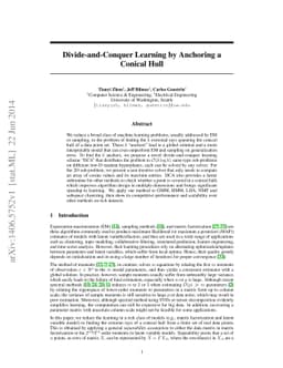 Divide-and-Conquer Learning by Anchoring a Conical Hull