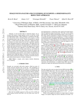 Image patch analysis and clustering of sunspots: a dimensionality
  reduction approach