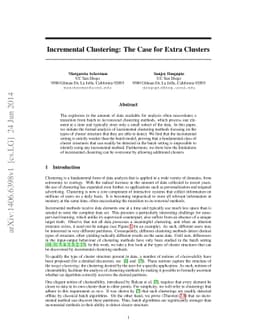 Incremental Clustering: The Case for Extra Clusters