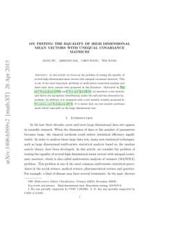 On testing the equality of high dimensional mean vectors with unequal
  covariance matrices