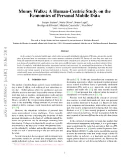 Money Walks: A Human-Centric Study on the Economics of Personal Mobile
  Data