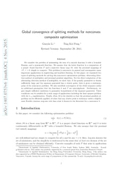 Global convergence of splitting methods for nonconvex composite
  optimization