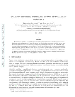 Decision-theoretic approaches to non-knowledge in economics