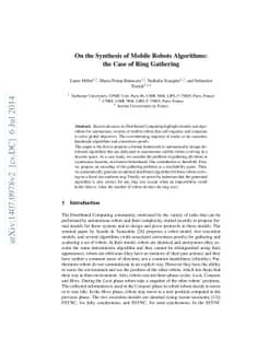 On the Synthesis of Mobile Robots Algorithms: the Case of Ring Gathering