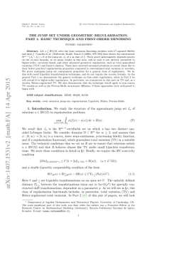 The jump set under geometric regularisation. Part 1: Basic technique and
  first-order denoising