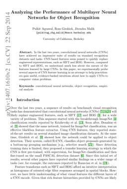 Analyzing the Performance of Multilayer Neural Networks for Object
  Recognition