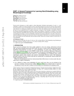 KNET: A General Framework for Learning Word Embedding using
  Morphological Knowledge