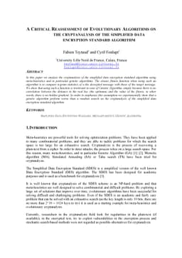 A Critical Reassessment of Evolutionary Algorithms on the cryptanalysis
  of the simplified data encryption standard algorithm
