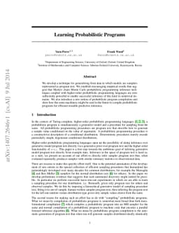 Learning Probabilistic Programs