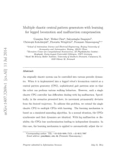 Multiple chaotic central pattern generators with learning for legged
  locomotion and malfunction compensation