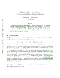 Structure of the third moment of the generalized Rosenblatt distribution