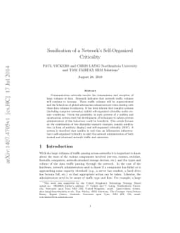 Sonification of a Network's Self-Organized Criticality