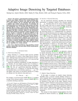 Adaptive Image Denoising by Targeted Databases