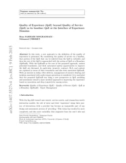 Quality of Experience (QoE) beyond Quality of Service (QoS) as its
  baseline: QoE at the Interface of Experience Domains