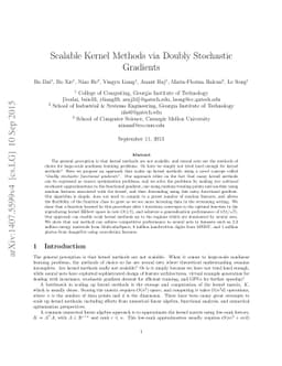 Scalable Kernel Methods via Doubly Stochastic Gradients