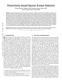 Dissimilarity-based Sparse Subset Selection