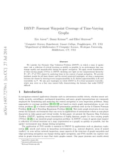 DMVP: Foremost Waypoint Coverage of Time-Varying Graphs