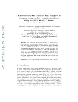 A discussion on the validation tests employed to compare human action
  recognition methods using the MSR Action3D dataset