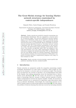 The Grow-Shrink strategy for learning Markov network structures
  constrained by context-specific independences