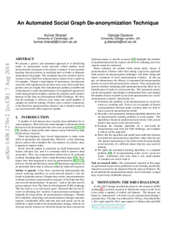 An Automated Social Graph De-anonymization Technique