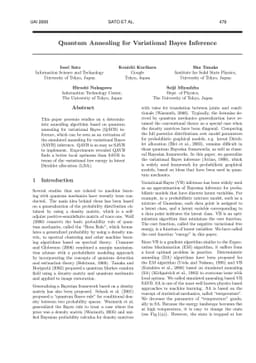 Quantum Annealing for Variational Bayes Inference
