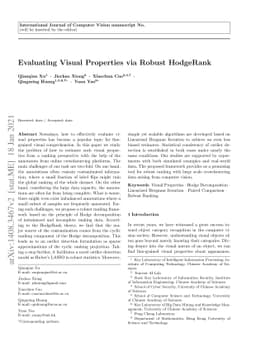 Evaluating Visual Properties via Robust HodgeRank