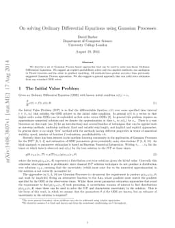 On solving Ordinary Differential Equations using Gaussian Processes